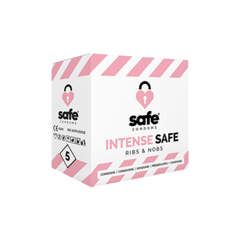 Intense Safe - Condooms met ribbels en noppen (5 stuks)